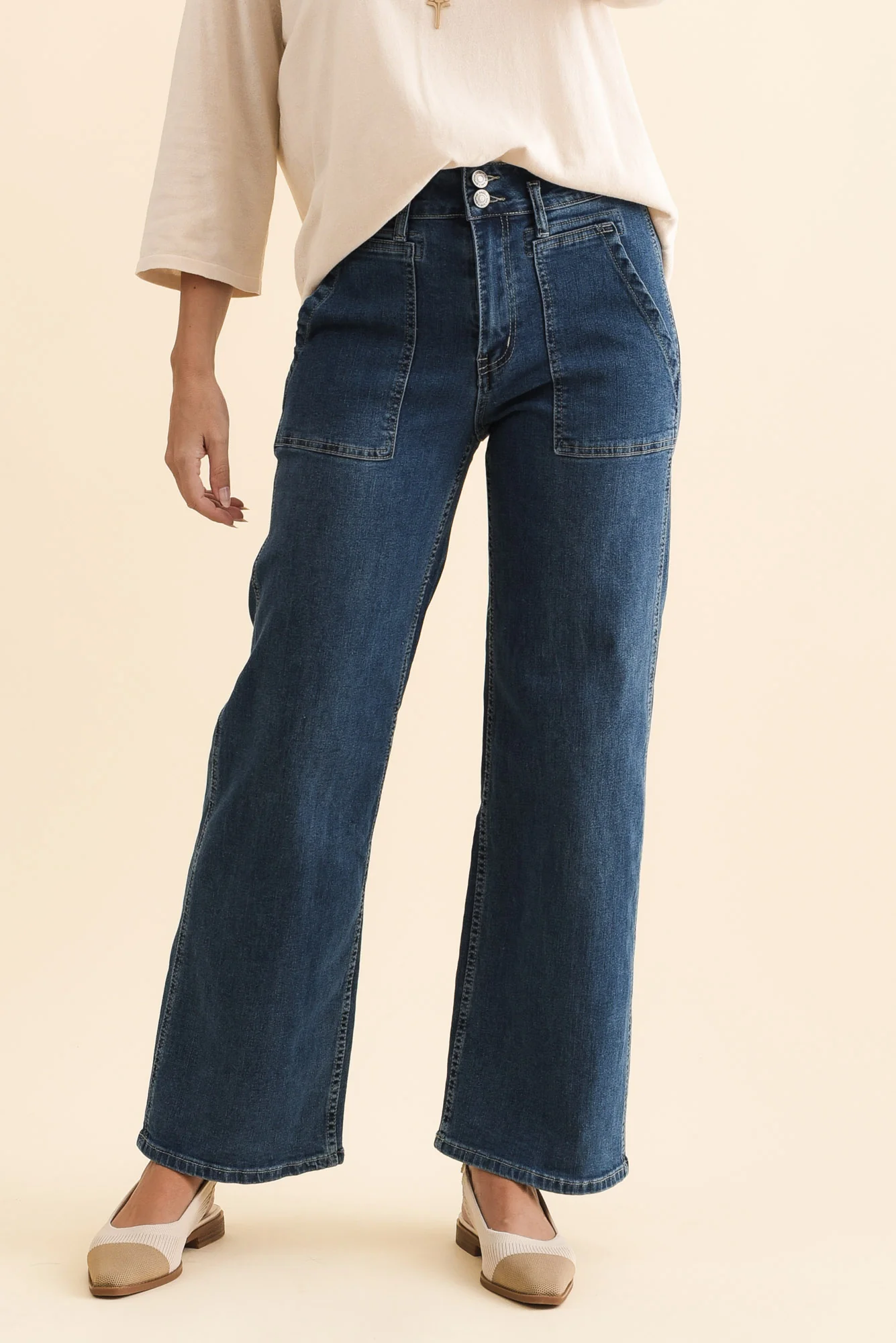 Orwell Blue Wide Leg Jeans - Image 2