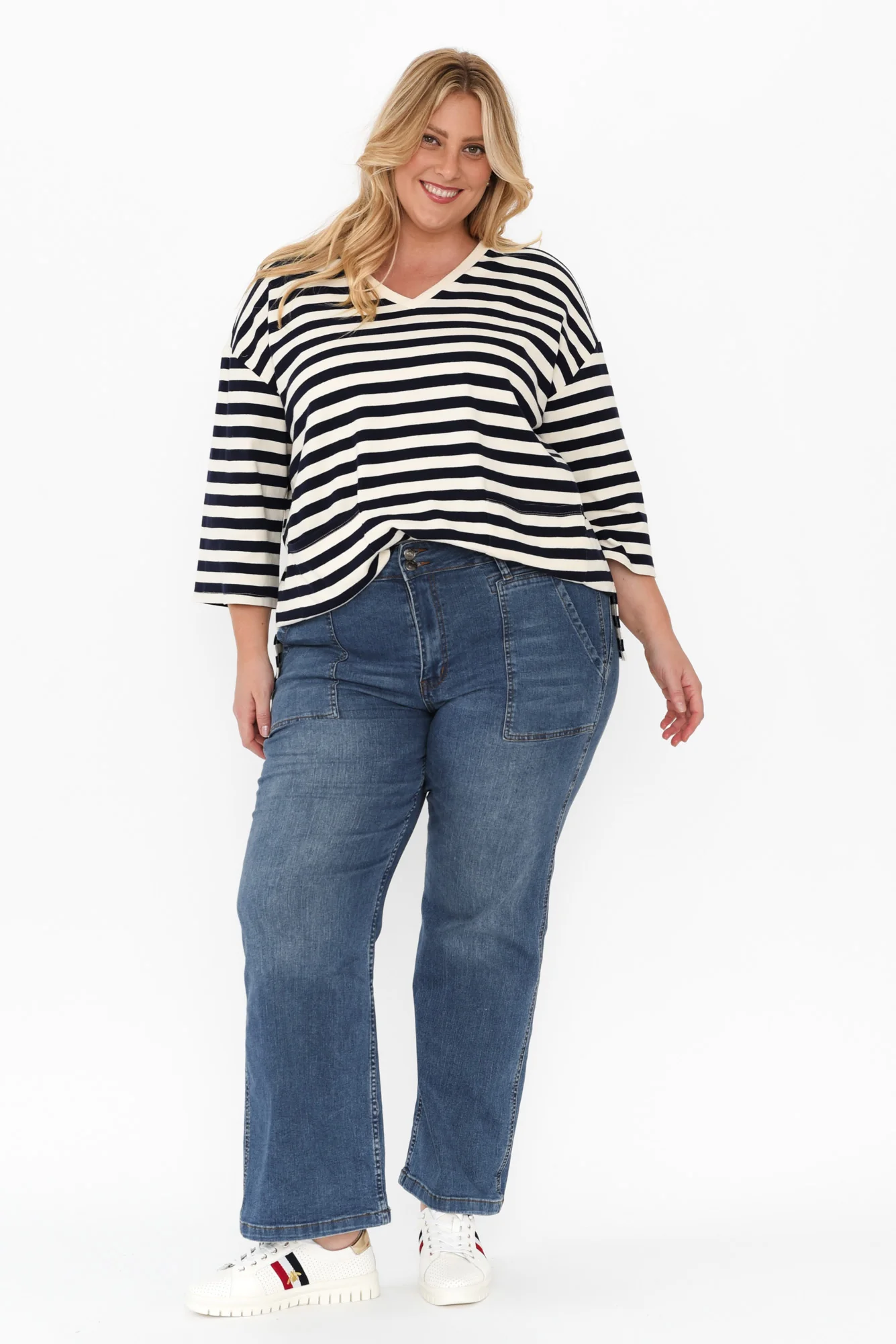 Orwell Mid Blue Wide Leg Jeans - Image 8