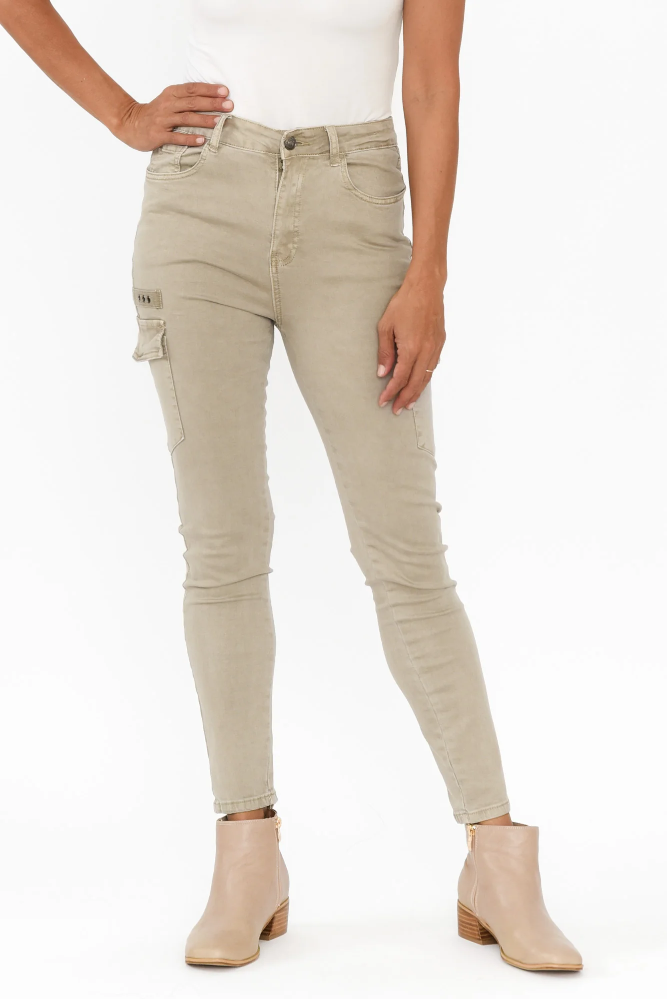 Paige Taupe Cargo Pants - Image 7