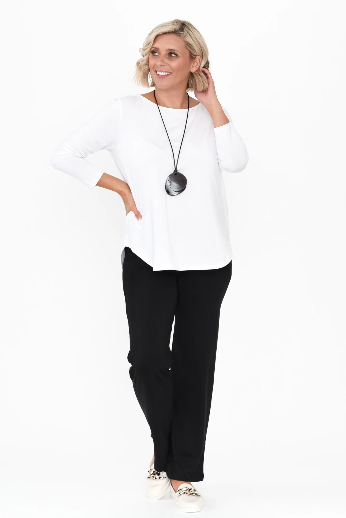 Pamela Black Bamboo Pants - Petite - Image 7