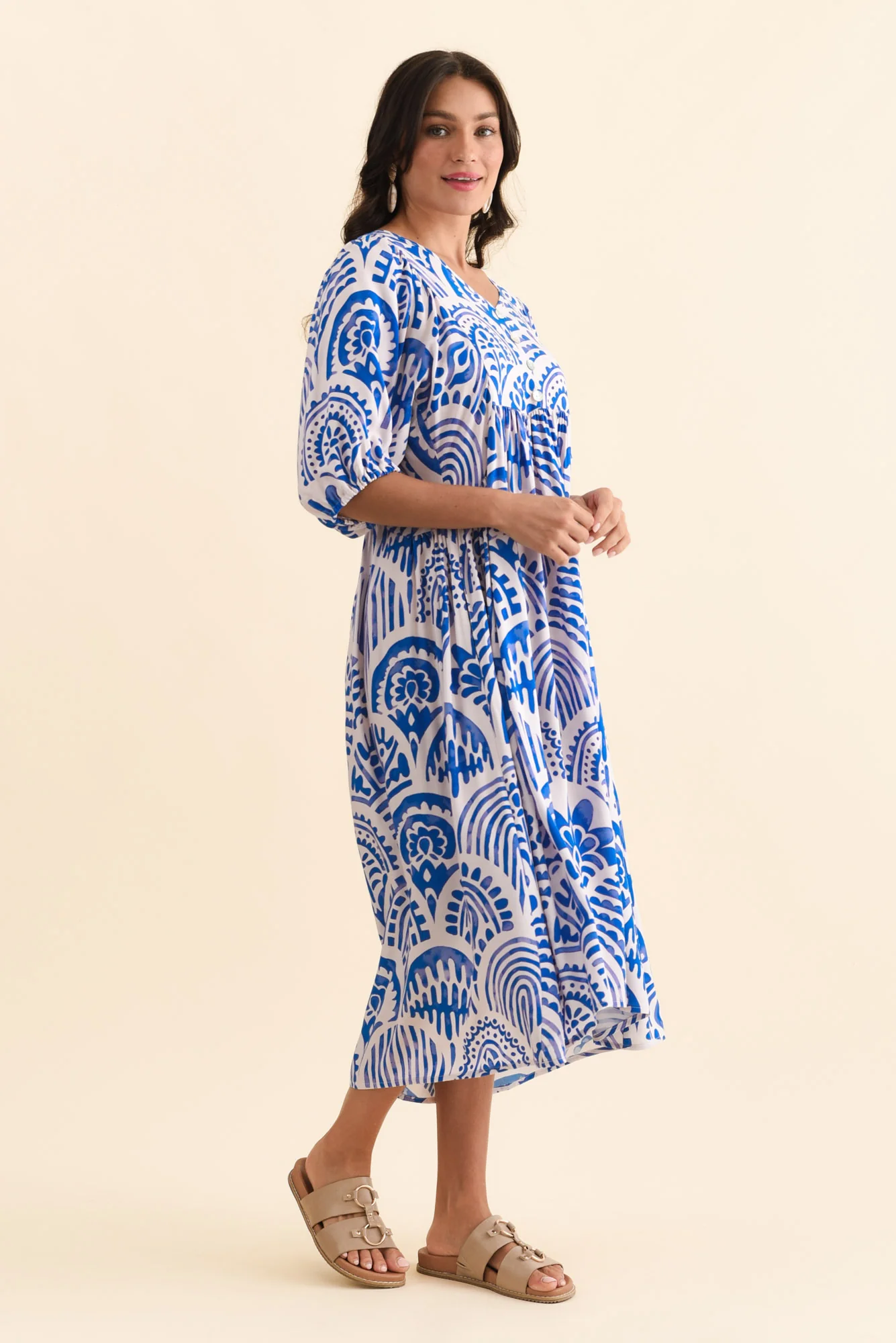 Pansy Blue Abstract Pocket Dress - Image 4