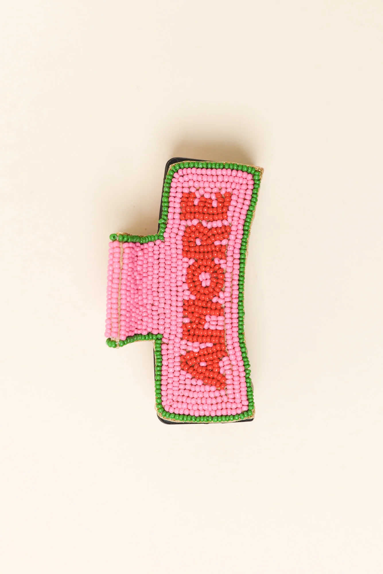 Pink Amore Beaded Claw Clip