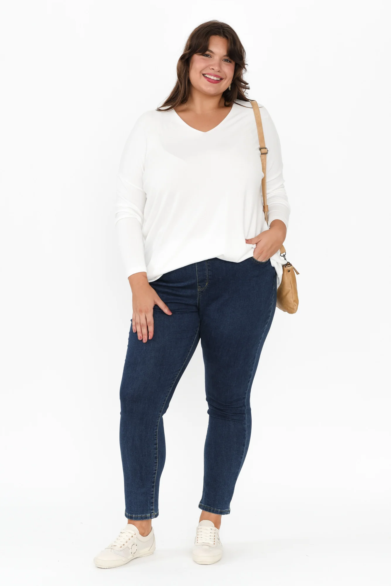 Piper White V Neck Knit Jumper - Image 13