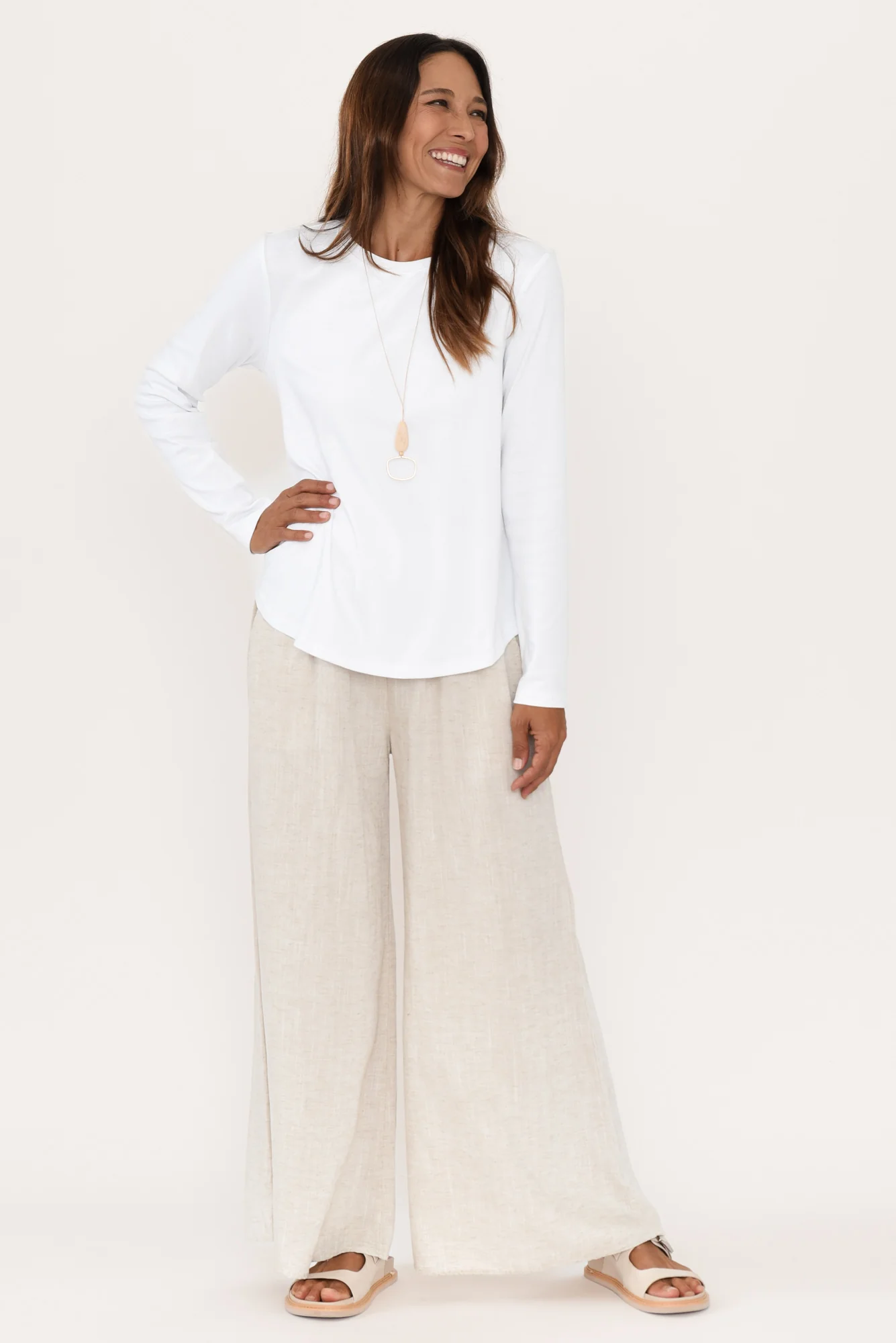 Porter White Cotton Long Sleeve Top - Image 2