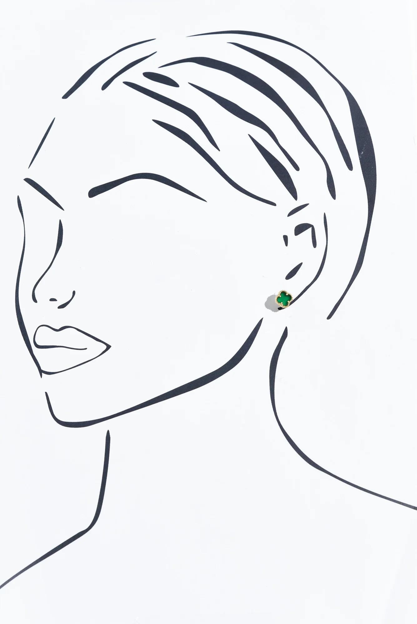 Reign Jade Stone Stud Earrings - Image 2