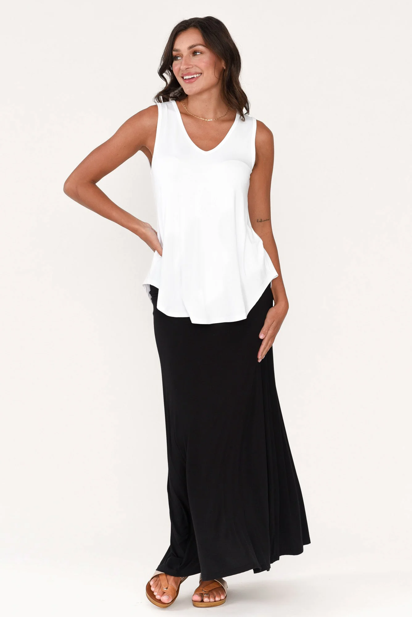 Rihanna White Bamboo Tank - Image 5