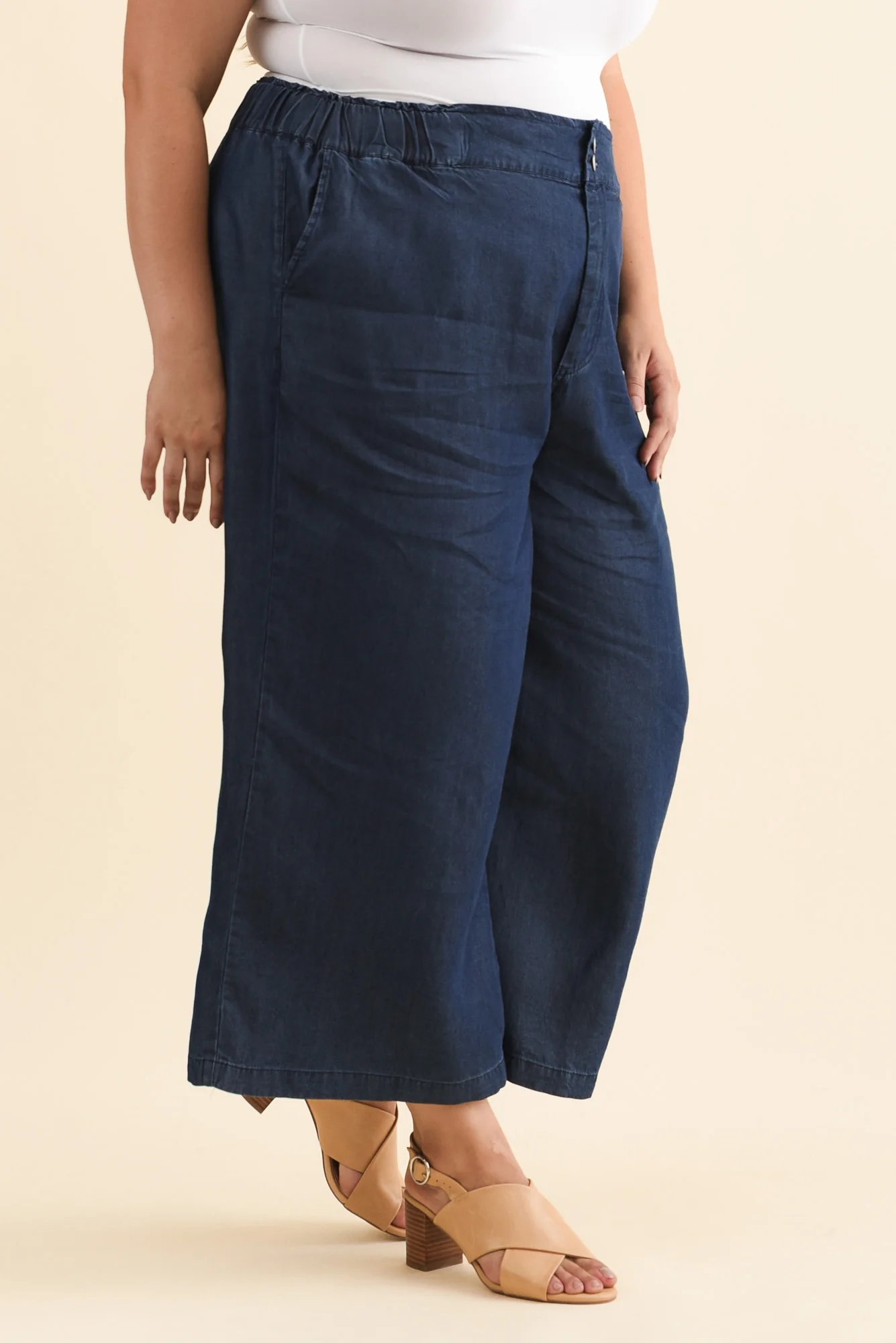 Rio Dark Blue Lyocell Relaxed Pants - Image 11