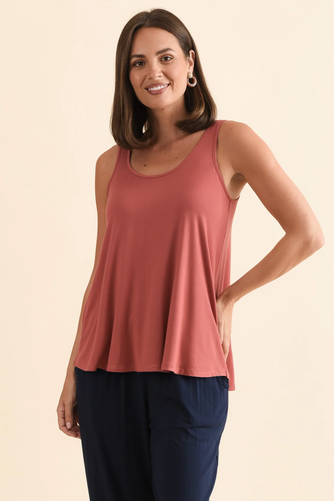 Rust Bamboo Relaxed Singlet