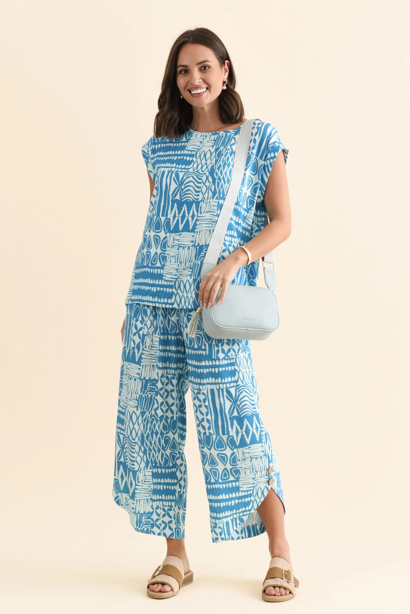 Scotty Blue Mosaic Linen Cotton Pants - Image 3