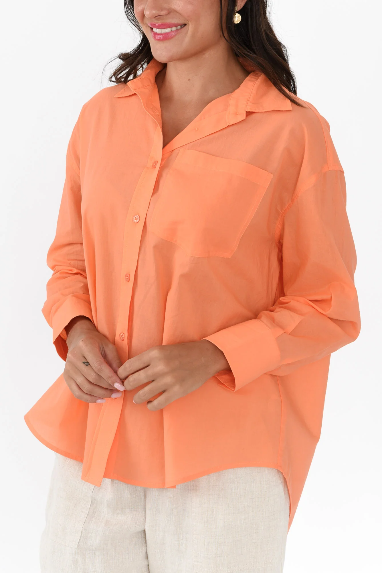 Seattle Orange Cotton Shirt - Image 5