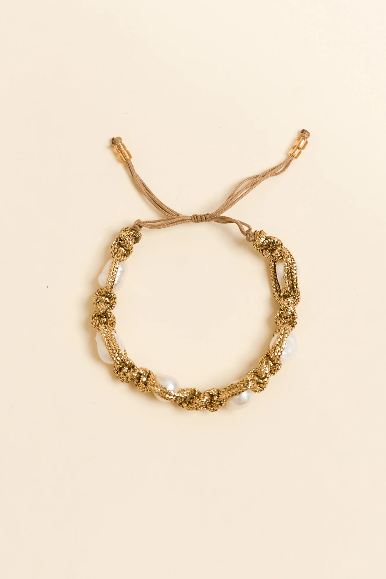 Shiloh Gold Pearl Woven Bracelet - Image 2