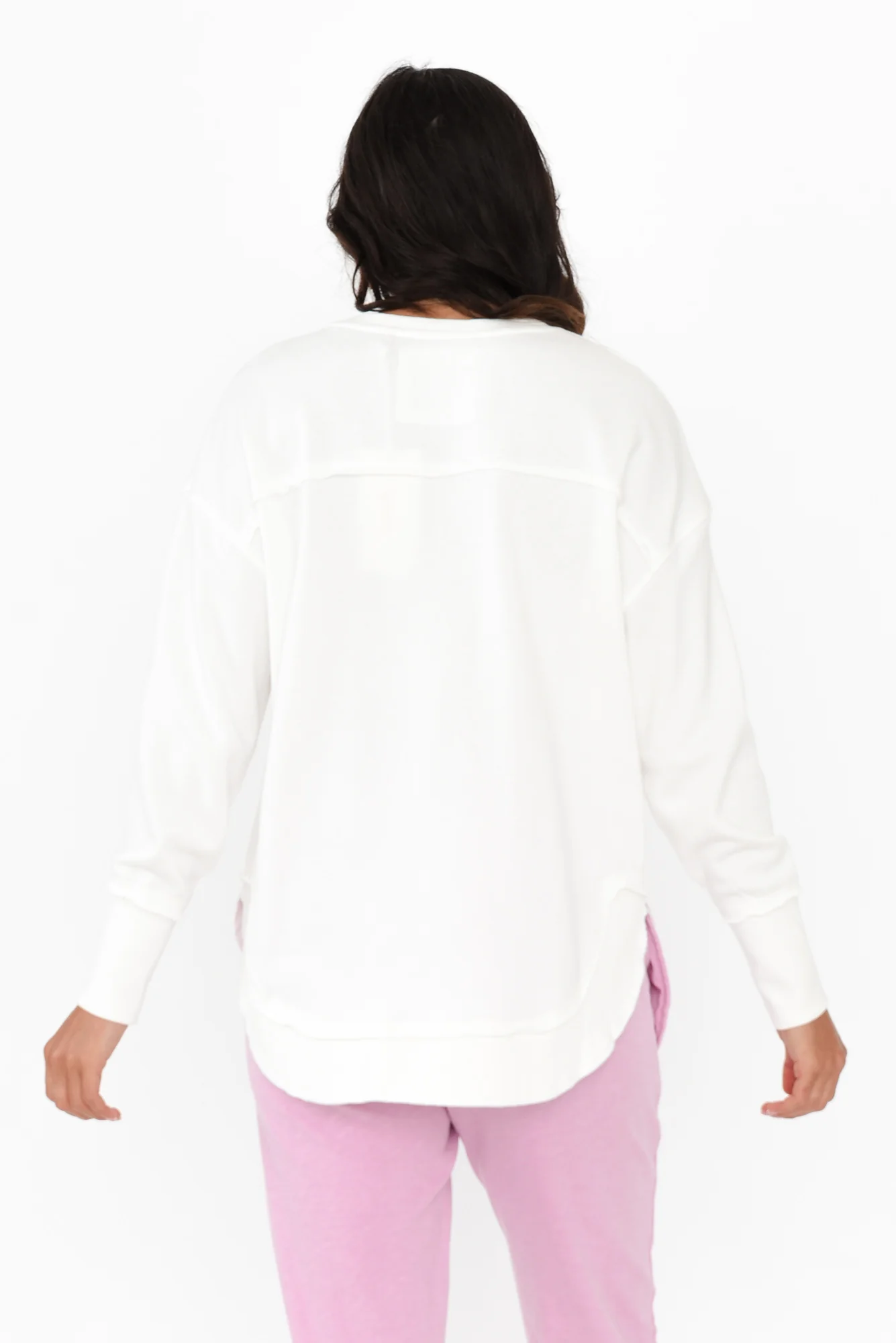 Simplified White Confetti Crewneck Sweatshirt - Image 4