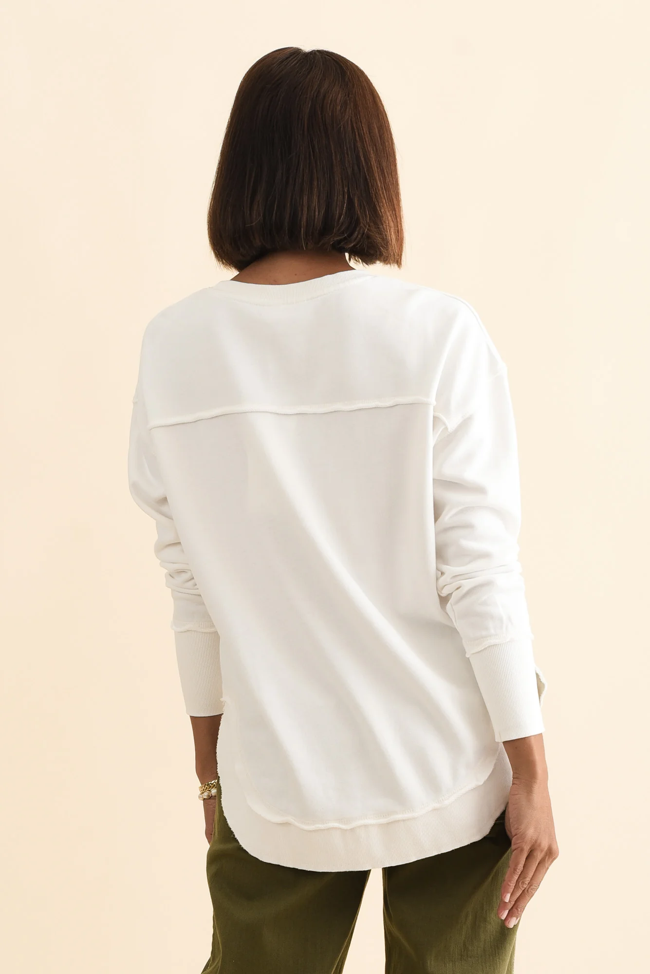 Simplified White Crewneck Sweatshirt - Image 5