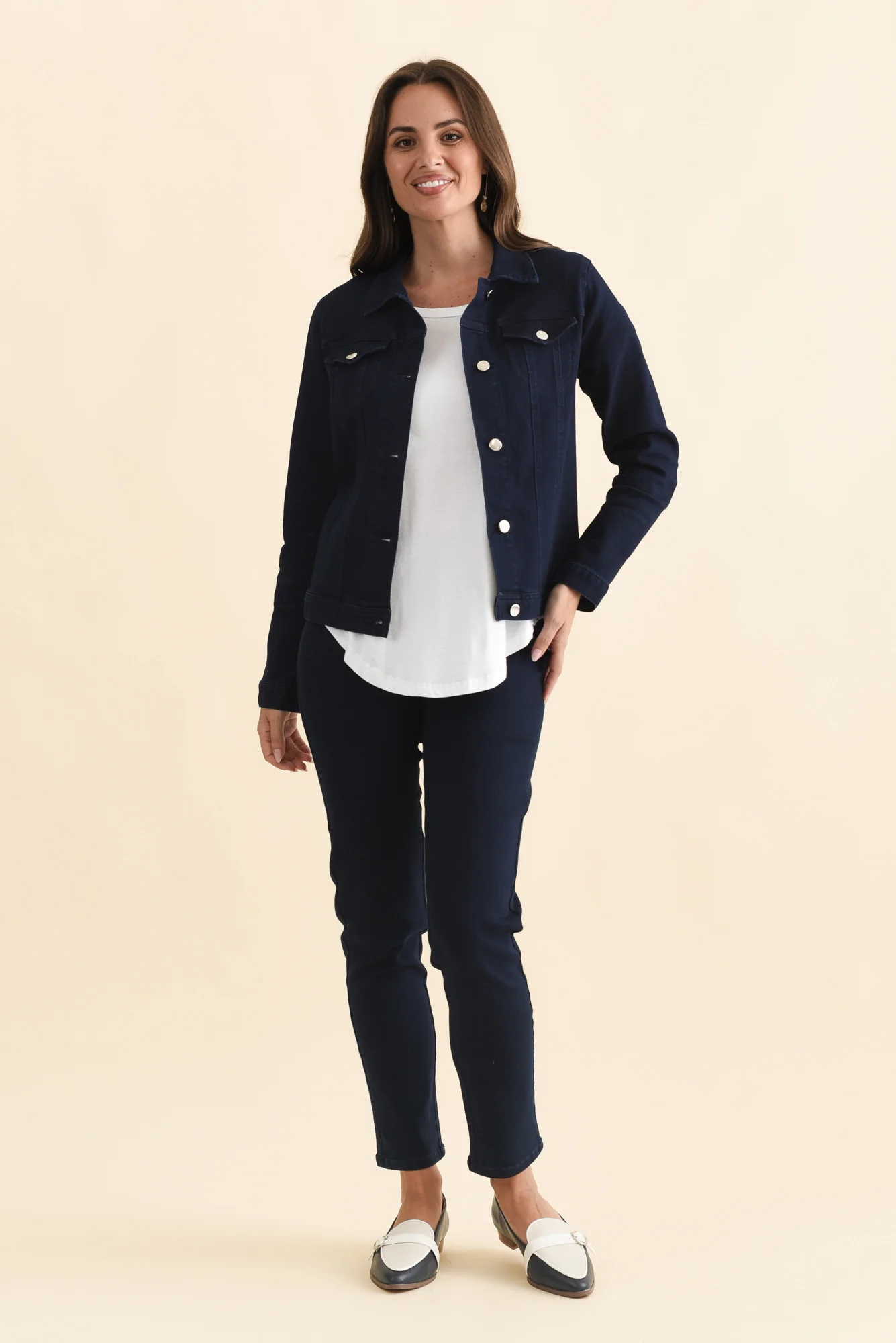 Siobhan Navy Stretch Jacket - Image 6