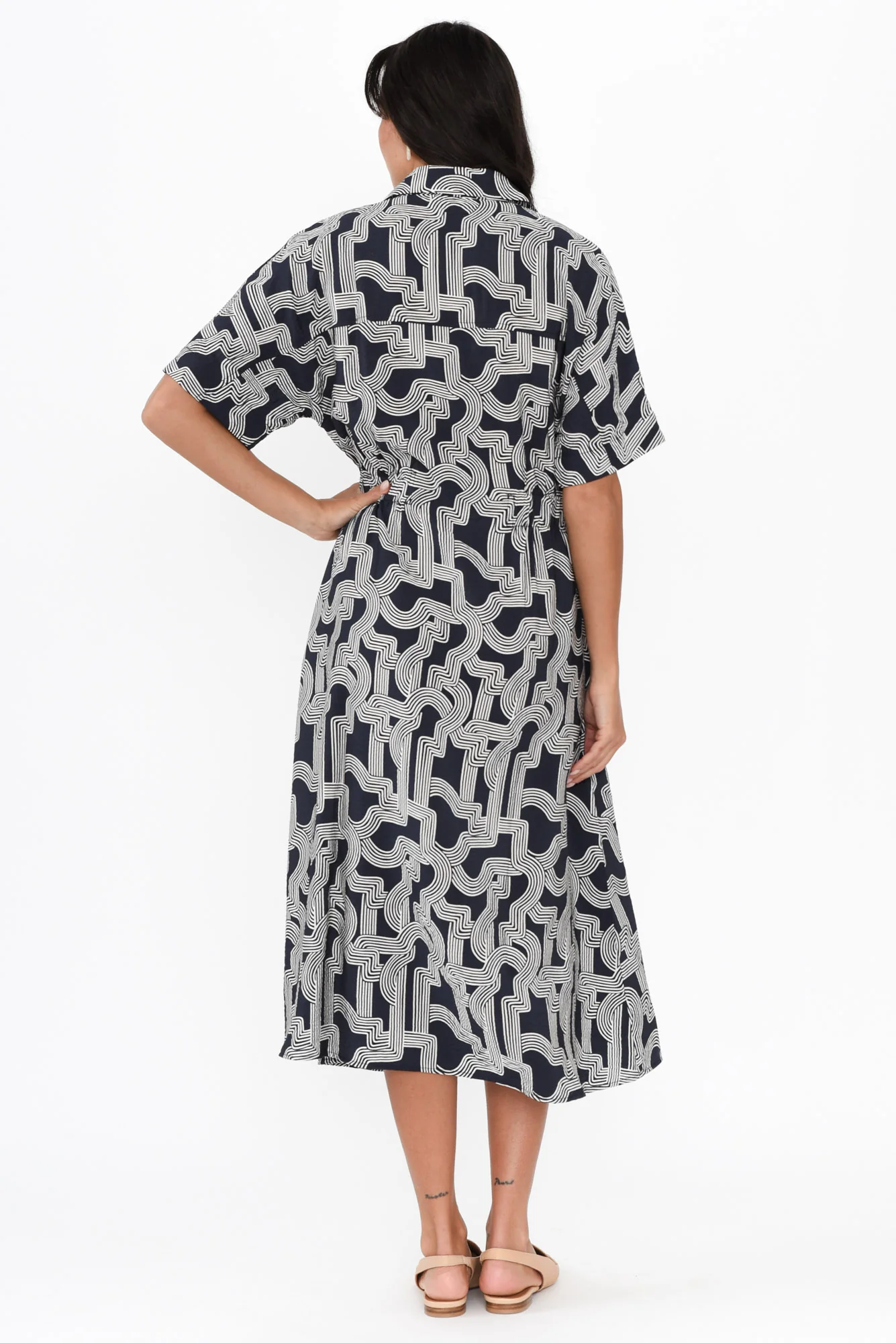 Skye Navy Geo Shirt Dress - Image 5