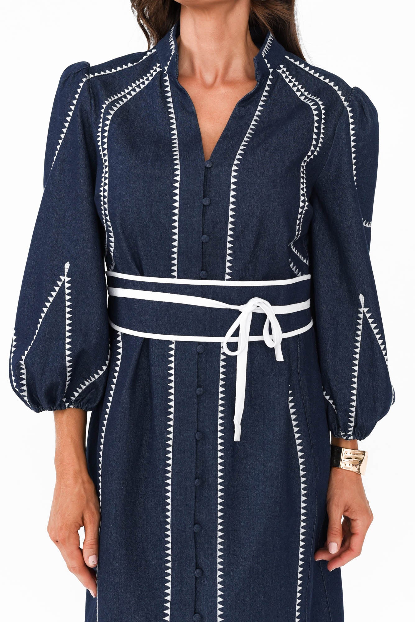 Swanson Dark Denim Cotton Dress - Image 6