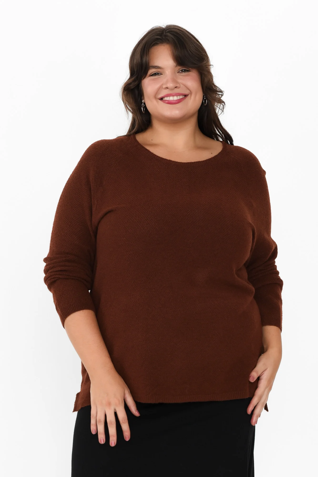 Sylvie Chocolate Knit Jumper - Image 6