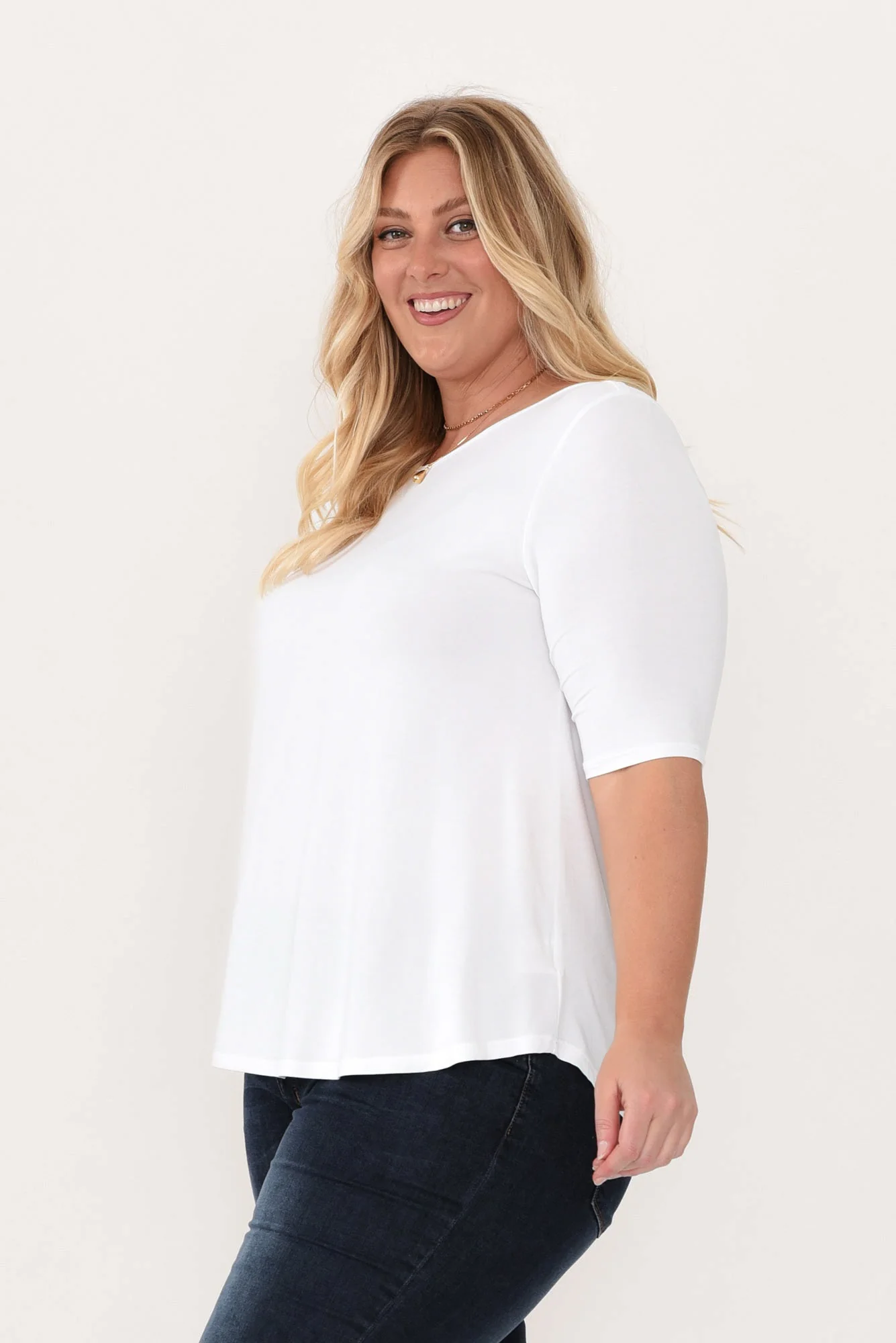 Buttery White Half Sleeve Tee - Image 10