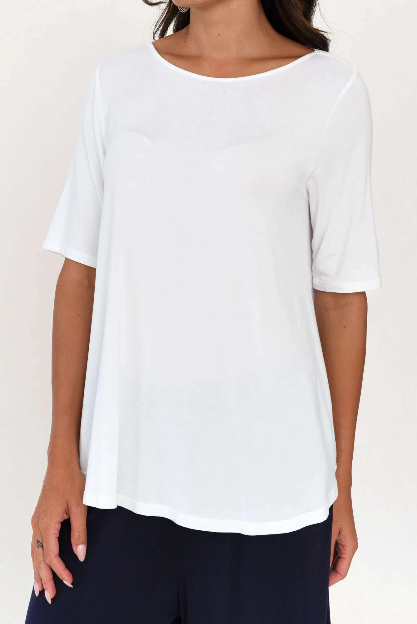 Buttery White Half Sleeve Tee - Image 7