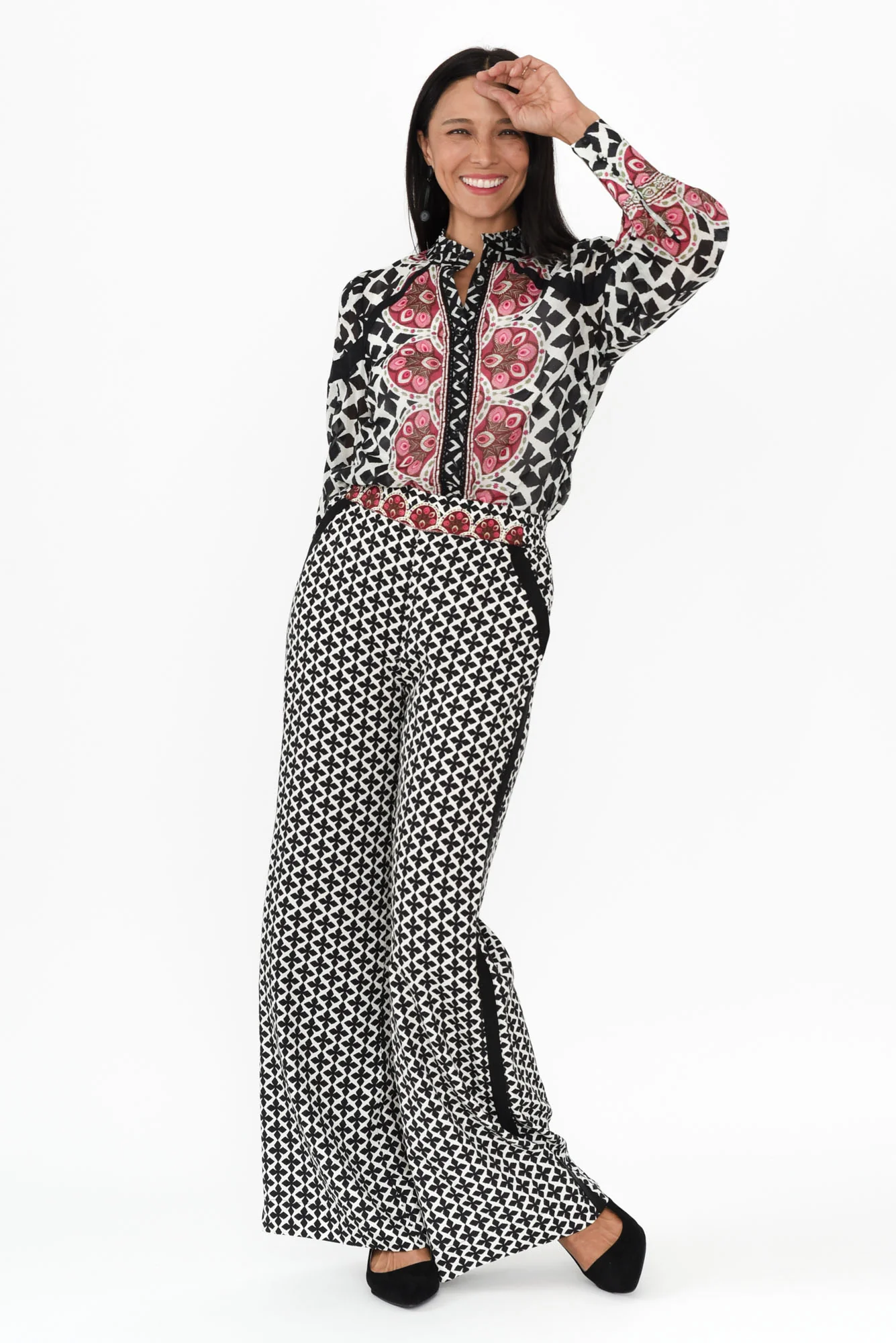 Willow Black Geo Wide Leg Pants - Image 6
