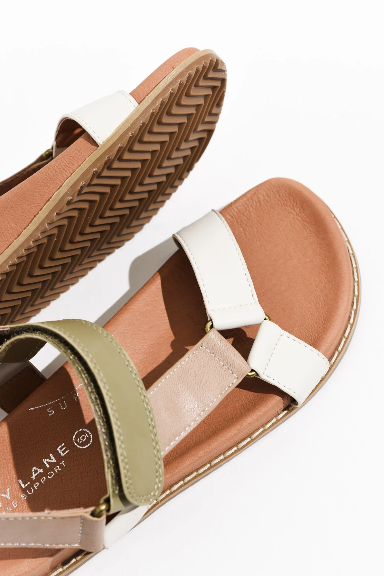 Zulu Taupe Leather Velcro Sandal - Image 3